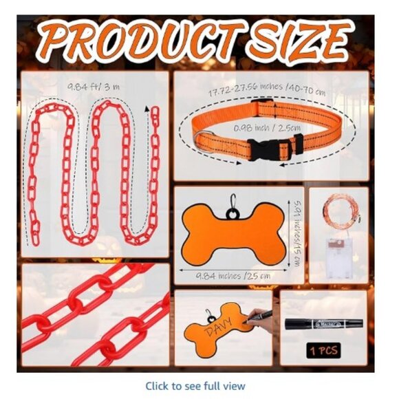 Halloween 7 ft Skeleton Dog Accessories Orange - Picture 14 of 14